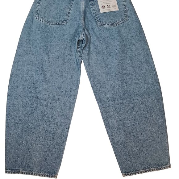 NEW Etica Denim Cassel Ultra High Barrel Leg Jeans Bluestone Size 30 Cropped - Picture 11 of 15